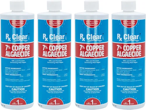 Vista 9 de Rx Clear 7% de algicida de cobre Botellas de un cuarto de galón Paquete