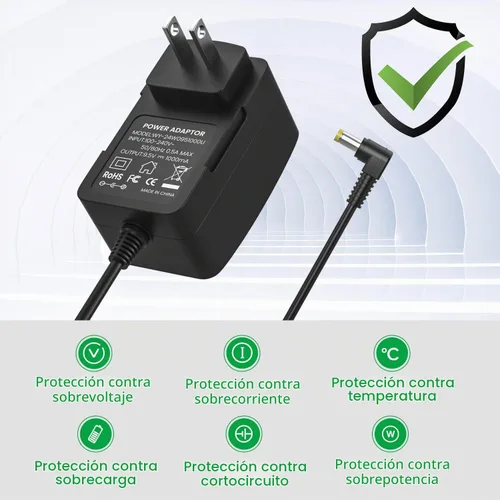 Vista 6 de Adaptador de corriente para teclado Casio de 9.5 V CC - Compatible con teclados Casio: ADE95100LU, LK-135, WK-225, CTK-2500, CTK-2400, CTK-2550
