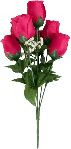 Vista 6 de Efavormart - 12 arbustos Ramos de flores artificiales de seda prémium color fucsia