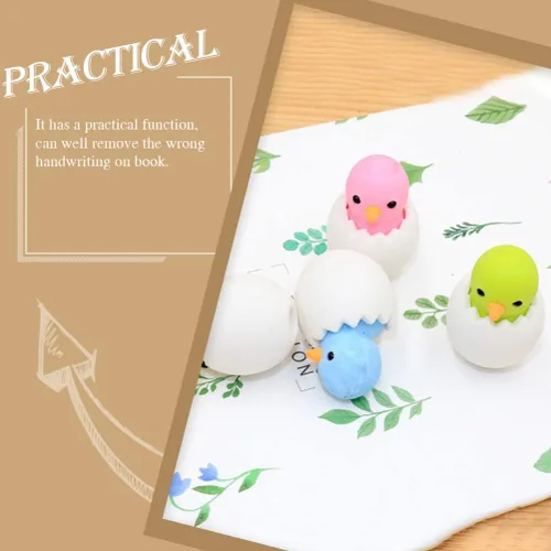 Vista 7 de NUOBESTY 24 borradores de Pascua para pollitos de Pascua, borradores en forma de pollito 3D, borradores de goma de Pascua para primavera, fiesta
