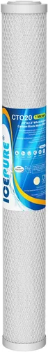 Vista 10 de ICEPURE Cartucho de filtro de agua KDF y carbón activado para toda la casa, 5 micrones, 20 x 2.5 pulgadas, repuesto de filtro de extracción