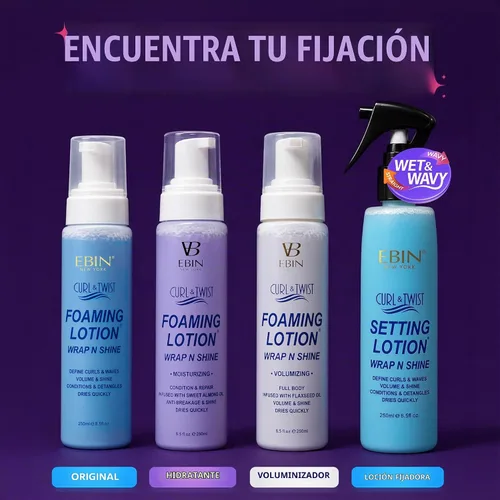 Vista 6 de EBIN NEW YORK Loción espumante voluminizadora Curl & Twist, 3.38 onzas