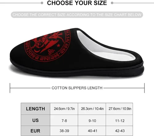 Vista 2 de Zodiac Baphomet - Pantuflas de algodón para mujer, de espuma viscoelástica, lavables, antideslizantes, para casa