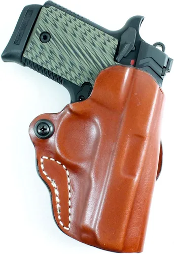 Vista 10 de DeSantis Funda de cuero OWB Mini Scabbard para pistolas y revólveres, funda de transporte abierta para hombres y mujeres, de extracción rápida