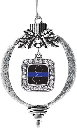 Vista 25 de Inspired Silver - Nana púrpura - Adorno de Navidad plateado - Adorno cuadrado para árbol de Navidad con circonita cúbica - Decoración colgante