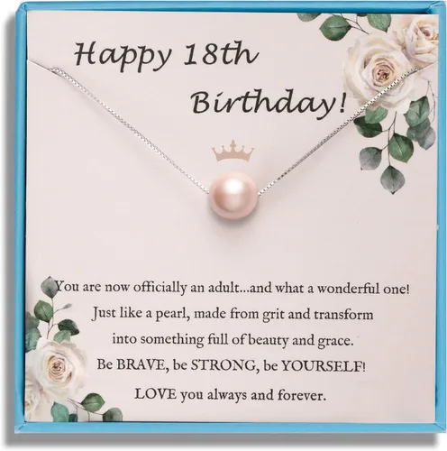 Vista 64 de Sereney Regalos de cumpleaños para niñas y mujeres, collar de perlas de plata esterlina como regalo de cumpleaños de 7, 9, 10, 11, 13, 15, 16, 18