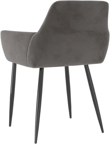 Vista 6 de Sillas de comedor, 2 piezas de terciopelo gris oscuro, bancos, sillas de cocina, ideales para cenas diarias o eventos especiales como reuniones