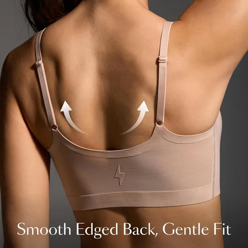 Vista 2 de EBY Bralette de soporte sin costuras con correas ajustables, bralettes para mujer, brasier sin varillas para mujer