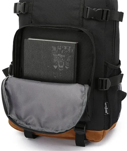 Vista 4 de Cristiano Ronaldo Bookabg - Mochila ligera al Nassr FC con bolsillo frontal, bolsa diaria duradera para jóvenes y adolescentes, Azul marino (Navy1)
