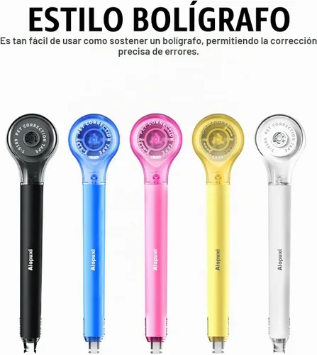 Vista 7 de 5 bolígrafos de cinta de corrección, blanco, 1/5" x 236", cubierta protectora Push-pull