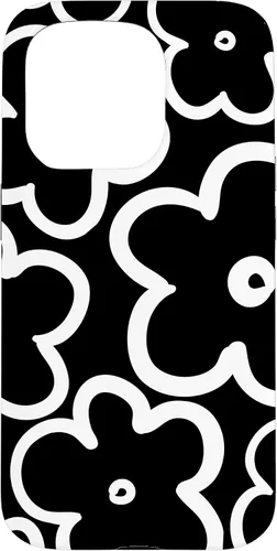 Vista 14 de Cute Flower Pattern Large Wildflower Black and White Floral Case for iPhone 17