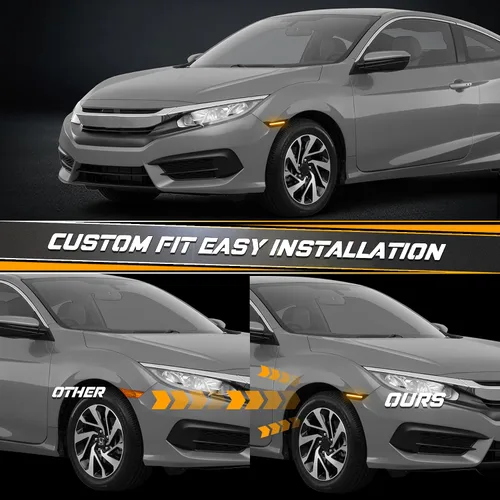 Vista 6 de NDRUSH Luces de marcador laterales delanteras con lente ahumada LED Sidermarker compatible con Honda Civic 2016 2017 2018 2019 2020 2021