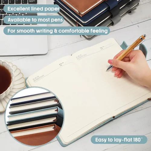 Vista 4 de Roowest 30 unidades de regalos de agradecimiento para empleados, cuaderno de cuero A5 inspirador, bloc de notas motivacional a granel, diario
