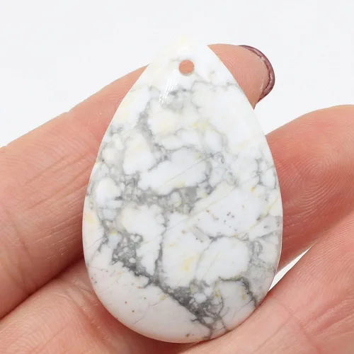 Vista 4 de 5 piezas de colgante de gota natural turquesa ágata imagen piedra curativa joyería mineral fabricación de bricolaje collar aretes accesorio Deco