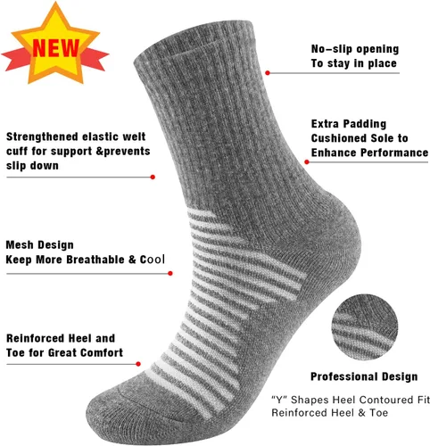 Vista 5 de Iseasoo Compression Socks for Women & Men Circulation - Plantar Fasciitis Crew Socks Support for Athletic Running