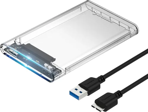 Vista 8 de Sabrent disco duro externo 2.5 pulgadas SATA, conexión a USB 3.0, se instala sin herramientas [Optimizado para SSD, admite UASP, SATA III] negro