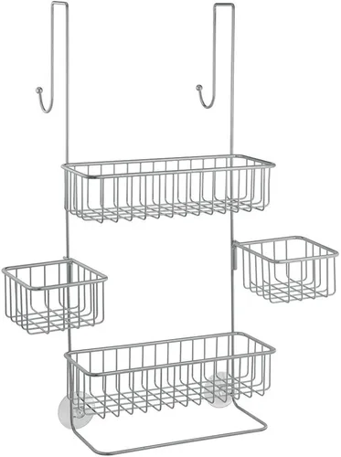 Vista 6 de iDesign Metalo - Organizador de ducha para baño, sobre la puerta, con cestas de almacenamiento para champú, acondicionador, jabón, color negro mate