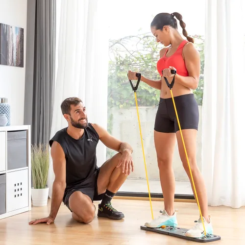 Vista 3 de Tabla de Flexiones Push-Up con Bandas de Resistencia y Guía de Ejercicios Pulsher InnovaGoods