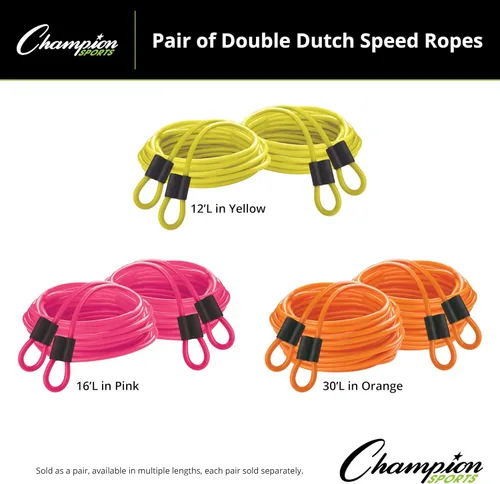 Vista 2 de Champion Sports Cuerda de saltar doble holandesa viene en colores surtidos