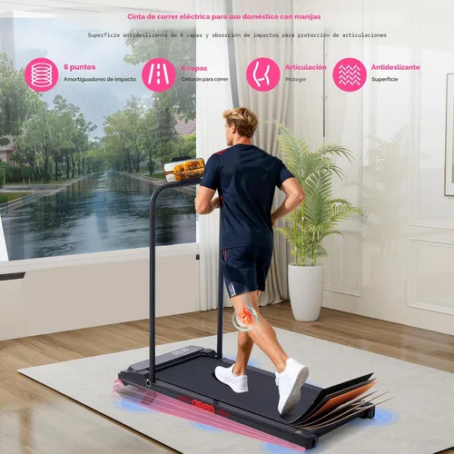 Vista 5 de Walking Pad with Incline and Handle Bar, 2026 Upgrade Electric Small Walking Pads Treadmills with Handles, Compact Treadmills for Home Small Spaces