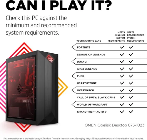 Vista 3 de Omen by HP Obelisk - Computadora de escritorio para juegos, procesador Intel Core i9-9900K de 9ª generación, NVIDIA GeForce RTX 2080 SUPER 8 GB