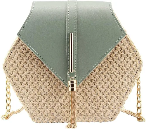 Vista 12 de Bolso bandolera de paja para mujer Blanco