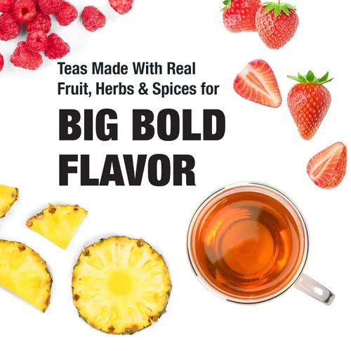 Vista 4 de Tiesta Tea - Fruity Paradise - Té verde de fresa y piña, mezcla de hojas sueltas de primera calidad, sabor a fruta tropical, cafeína media, caliente