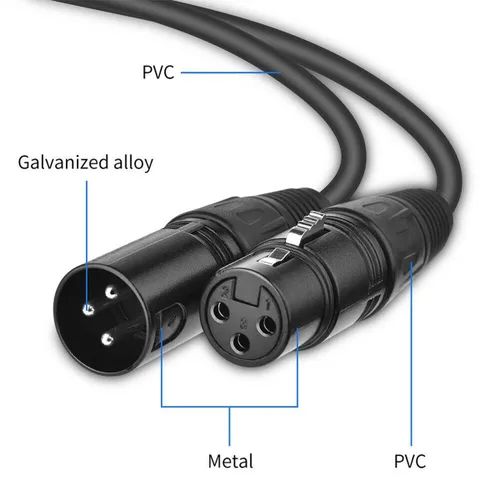 Vista 7 de Mic DMX Audio Cable 3 Pin XLR macho a XLR hembra Cable de micrófono (3.3 ft)