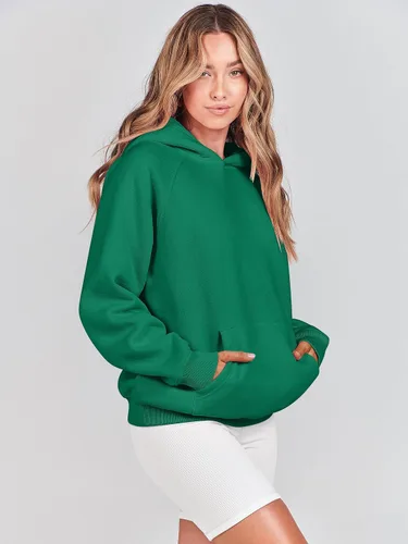 Vista 82 de ANRABESS - Sudaderas con capucha para mujer, sobre talla, de vellón de manga larga, modelo de 2024, para otoño