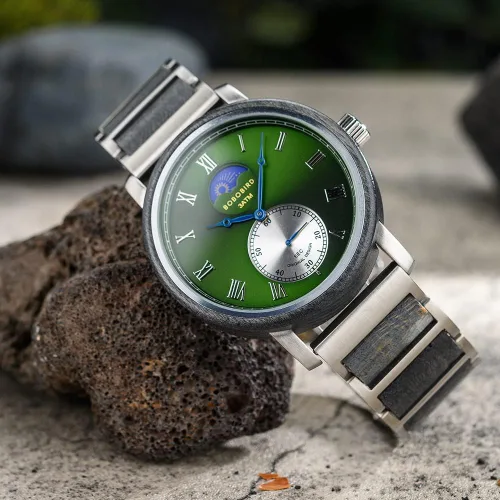Vista 4 de 2win Relojes de madera grabados para hombres, marido, personalizados, multifuncionales, patrón de conversión de día y noche, reloj de madera