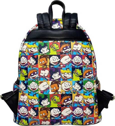 Vista 4 de Loungefly The Rugrats Allover Print Nickelodeon - Bolso de hombro con doble correa para mujer, Negro