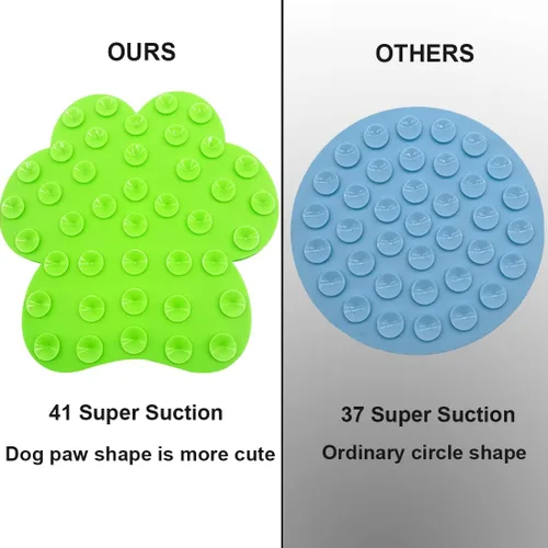 Vista 4 de Almohadilla para lamer perros, dispositivo de distracción de lavado de perros, tapete lindo para comer lento con súper succión para lamer Verde