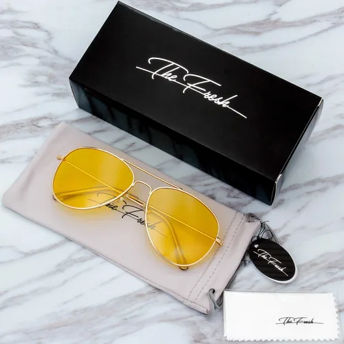 Vista 9 de The Fresh Hombres Mujeres Conducción Polarizada HD Visión Nocturna Conducción Gafas Anti-reflejo Lente Amarillo Marco Ultra Ligero