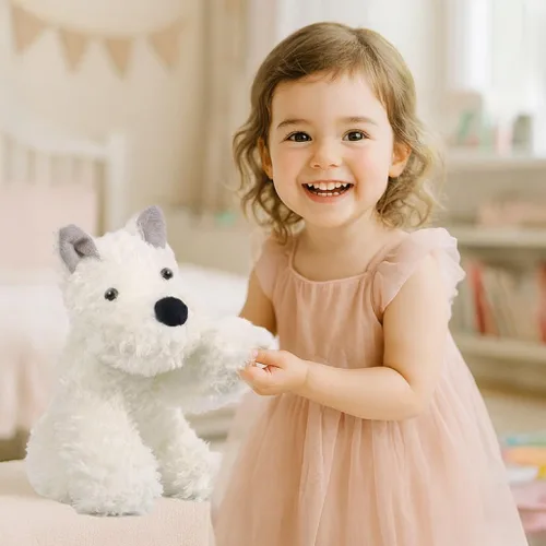 Vista 7 de Adorable juguete de peluche para perro West Highland White Terrier - Juguete de peluche suave de 8.6 pulgadas, el mejor amigo de los niños