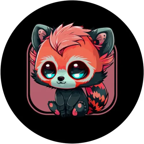Vista 3 de Lindo pastel gótico panda rojo kawaii anime gótico animales PopSockets intercambiables PopGrip