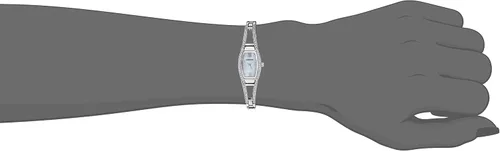 Vista 4 de Armitron 753531MPSV - Reloj de pulsera de tono plateado con cristales auténticos, plateado