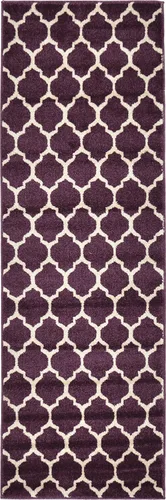 Vista 162 de Unique Loom Trellis Collection - Alfombra de área de Filadelfia, rectangular de 2 pies 2 pulgadas x 3 pies, color morado y marfil