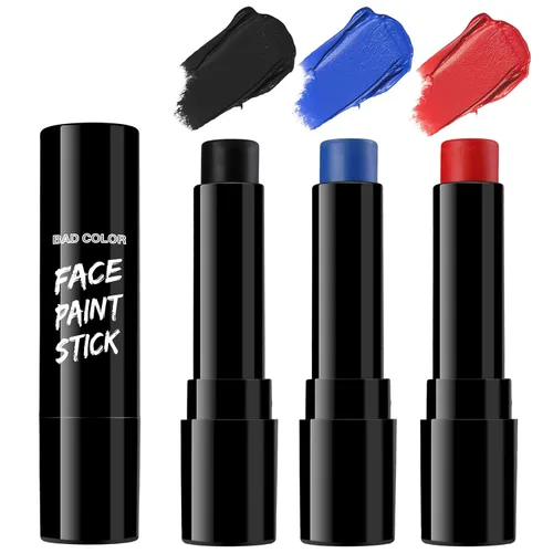 Vista 33 de BADCOLOR Juego de 3 barras de pintura negra para adultos, no tóxicas, hipoalergénicas, para Halloween, béisbol, sóftbol, fútbol, lacrosse, fútbol