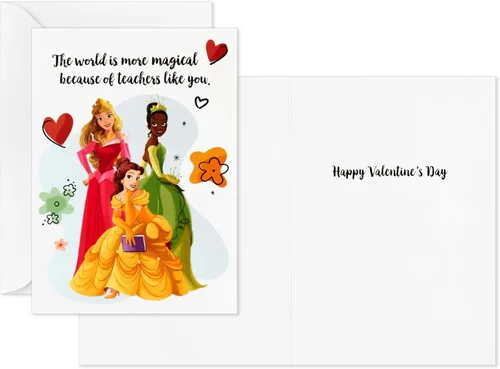 Vista 6 de Hallmark Disney Princess - Tarjetas de San Valentín para niños, intercambio de aula escolar y buzón con luz y sonido