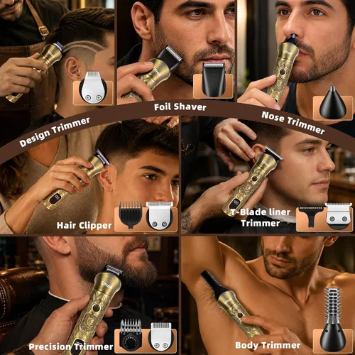 Vista 4 de Ufree Recortadora de barba profesional para hombres, maquinilla de afeitar Bronce
