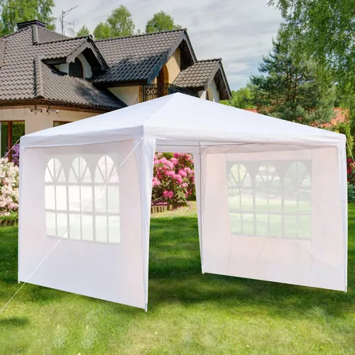 Vista 4 de BELANITAS Tiendas de campaña de fiesta de 10 x 10 con 3 ventanas, tienda de campaña para fiestas, cenador para eventos de cumpleaños, jardín
