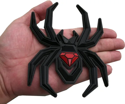 Vista 7 de 1 pieza de emblemas de araña 3D para puerta trasera, repuesto para F-150 Silverado Sierra RAM Black Widow Edition (negro)
