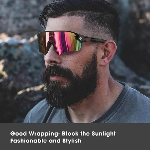 Vista 7 de TOREGE Z87 - Gafas de sol para hombres y mujeres, ciclismo, pesca, correr, conducir, béisbol, antiniebla, gafas de sol deportivas, protección UV