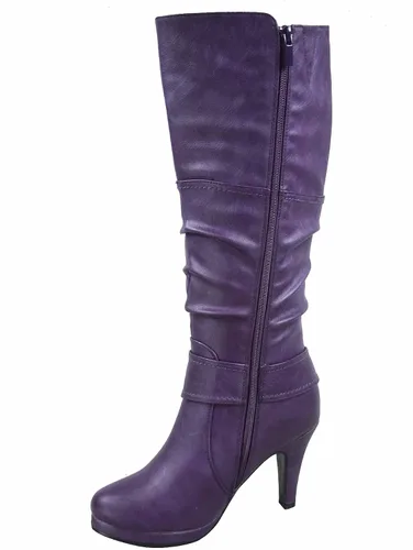 Vista 2 de FZ-Win-45 Botas altas de tacón alto con plataforma y cremallera para mujer