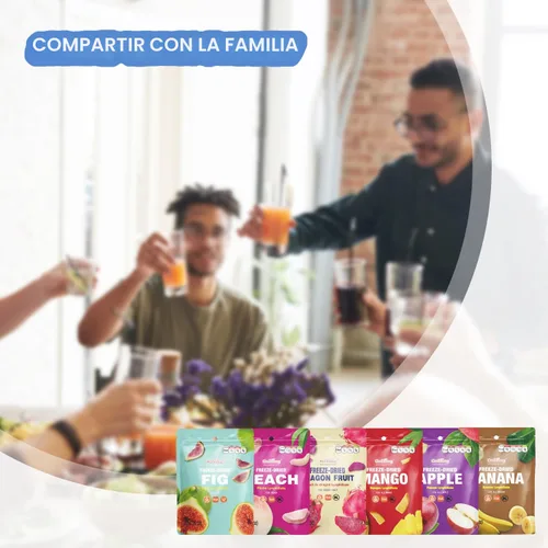 Vista 7 de ONETANG Fruta Mixta Liofilizada, Paquete de 12 Porciones Individuales, Sin OGM, Kosher, Sin Azúcar Añadido, Sin Gluten, Vegano, Regalos Navideños