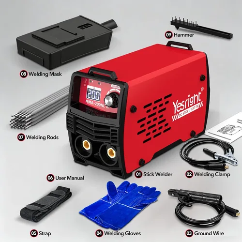 Vista 7 de Mini Stick Welder, 200A Portable Welding Machine with 20PCS Rods & Welding Gloves, Small Welder Machine 110V with IGBT Inverter Hot Start for