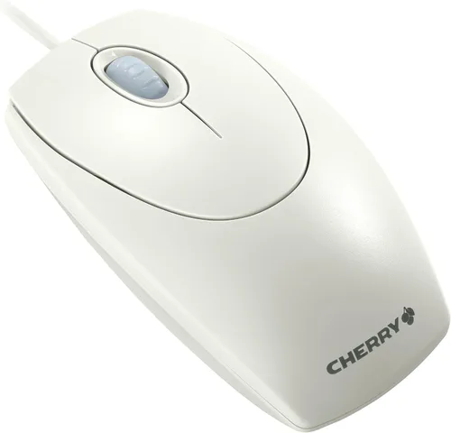 Vista 2 de CHERRY WheelMouse, mouse con cable, estilo retro, diseño simétrico para usuarios diestros y zurdos, sensor óptico, USB-A (adaptador PS/2 incluido)