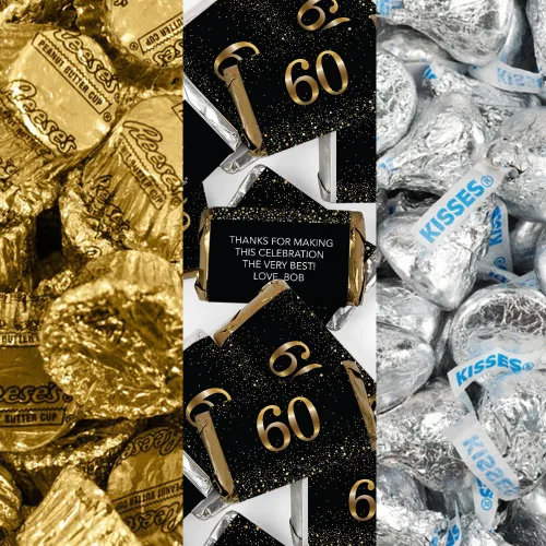 Vista 10 de Kit de 200 caramelos personalizados para cumpleaños número 50, regalos de fiesta de chocolate para invitados, suministros de bufé de dulces