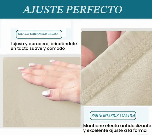 Vista 7 de HFCNMY Funda Otomana Cuadrada, Funda Otomana Elástica de Mezcla de Poliéster Gruesa Cuadrada Lavable, Funda de Almacenamiento Otomana con Parte Beige
