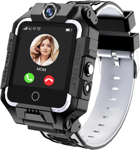 Vista 2 de Reloj 4G para niños, teléfono T10, divertido reloj inteligente con pantalla de rotación de 360°, cámara dual para niños y niñas, IP67, impermeable